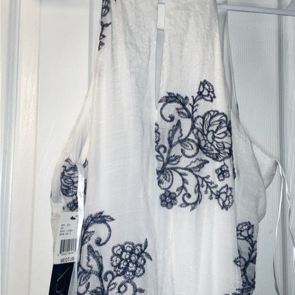 BCX Ivory Dress with Navy Floral Design - Picture 8 of 12